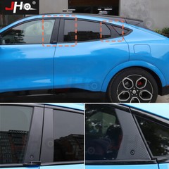 6Pcs For Ford Mustang Mach-E 2021-2022 Carbon Fiber B-Pillar Cover Trim Sticker