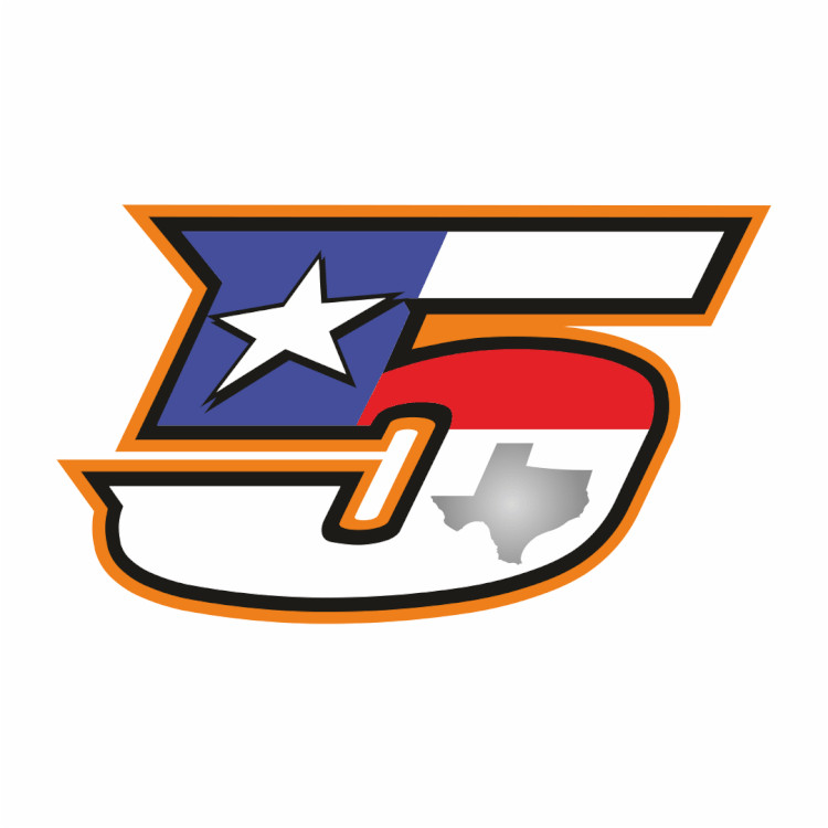 SW A Gloss Laminate sticker of the number 5 for rider Colin Edwards X-Large