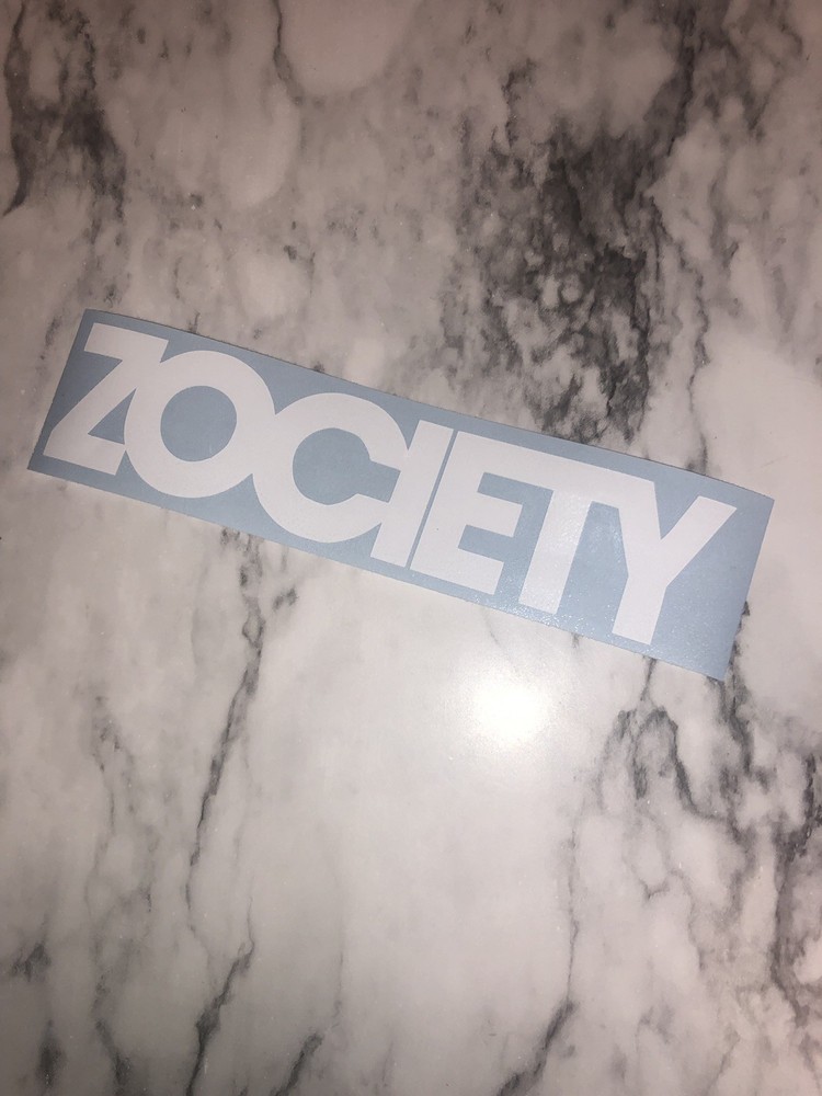 2x Zociety Decal Sticker In White