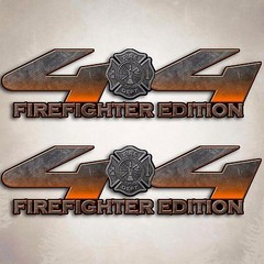 4×4 Truck Decal Firefighter Edition Orange Fire Flame Department Sticker Set