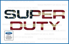 08 – 16 Ford F250 Super Duty TAILGATE Letters Decals Stickers AMERICAN FLAG WORN