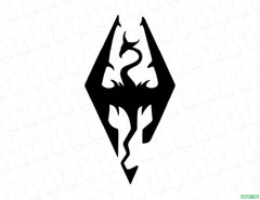 Skyrim Dragon Sigil Elder Scrolls Dragonborn Dovahkiin Decal Sticker RPG Gamer