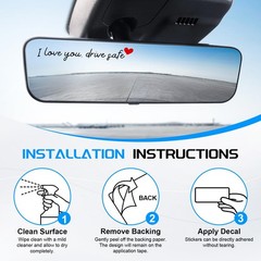 JUSTTOP 4PCS Car Decal,Decorative Rearview Mirror Sticker,I Ily-black&red