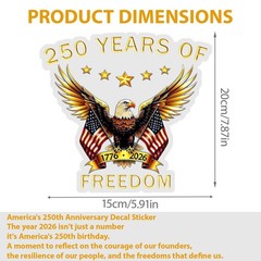 250th Anniversary of America Merchandise Car Window standard, Multicolor