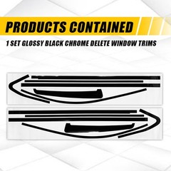 1Set Left Right Overlay for Chevrolet Tahoe 2015-2020 Window Overlay Gloss Black