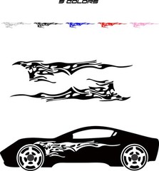 S12 Automotive vinyl side graphics decals 8″ x 55″