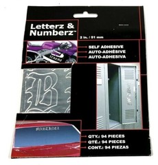 Chroma Silver Graphic Letter Number 94 Piece Self Adhesive Decal Sticker Set 2″