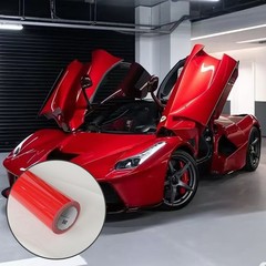 5FTx50FT PET High Gloss Crystal Racing Red Vinyl Wrap Self-Adhesive US Stock