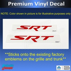 2018-2024 Durango SRT, SRT 392 Front and Rear SRT Emblem Overlay Decals