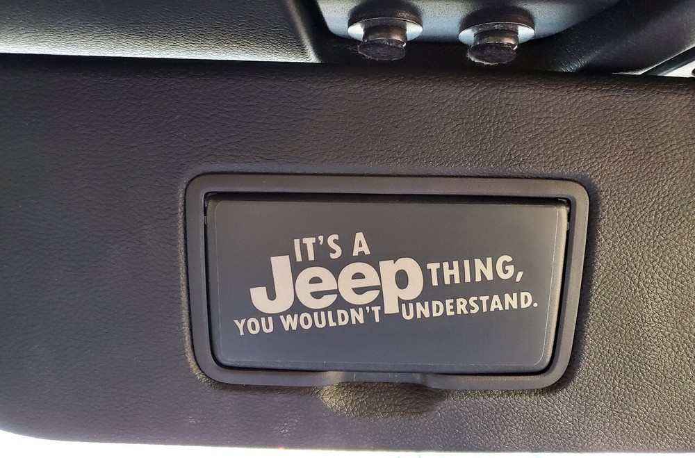 Sun Visor Vanity Light Cover Decal with “It’s a Jeep Thing” Test for Jeep
