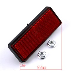 2 Pcs Universal Red Warning Rectangle Reflector For Car Motorcycle ATV Dirt Bike