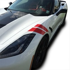 Fender Racing Hash Stripes Vinyl Decal Overlay for 2014-2019 Chevy Corvette C7