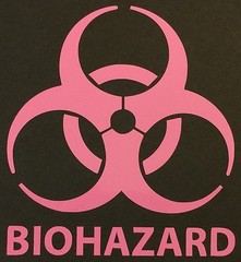 NEW LIME GREEN BIOHAZARD LOGO WARNING DANGER ZOMBIE OUTBREAK VINYL DECAL STICKER