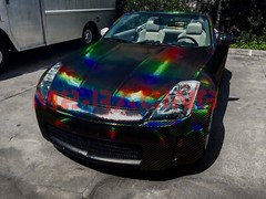 Holographic Carbon Fiber Black Laser Chrome Vinyl Wrap Sheet Film Decal Sticker
