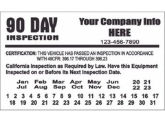 90 Days DOT Vehicle Decal Inspection, Set Of 50 Stickers. Vehicle Label