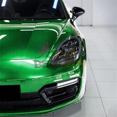 PET Squadron Carbon Fiber Gloss Emerald Green Car Vehicle Vinyl Wrap Decal Sheet