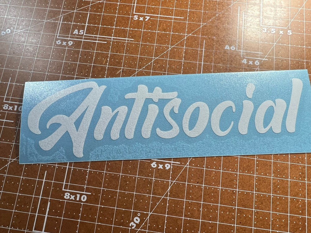Antisocial Sticker Windshield Decal Banner 7″ to 20″ Any Color | Anti Social JDM