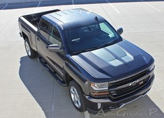 For Chevy Silverado Graphics Rally Beast Stripes Hood Vinyl Decals 2016-2018