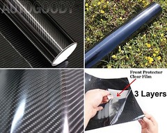 84″x60″ HIGH GLOSS 5D Black Carbon Fiber Vinyl Wrap Air Bubble Free 7ft x 5ft 6D