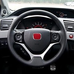 3PCS Front+Rear+Steering Emblem Red H Badge Fit For Honda Civic 4Door 2006-2015