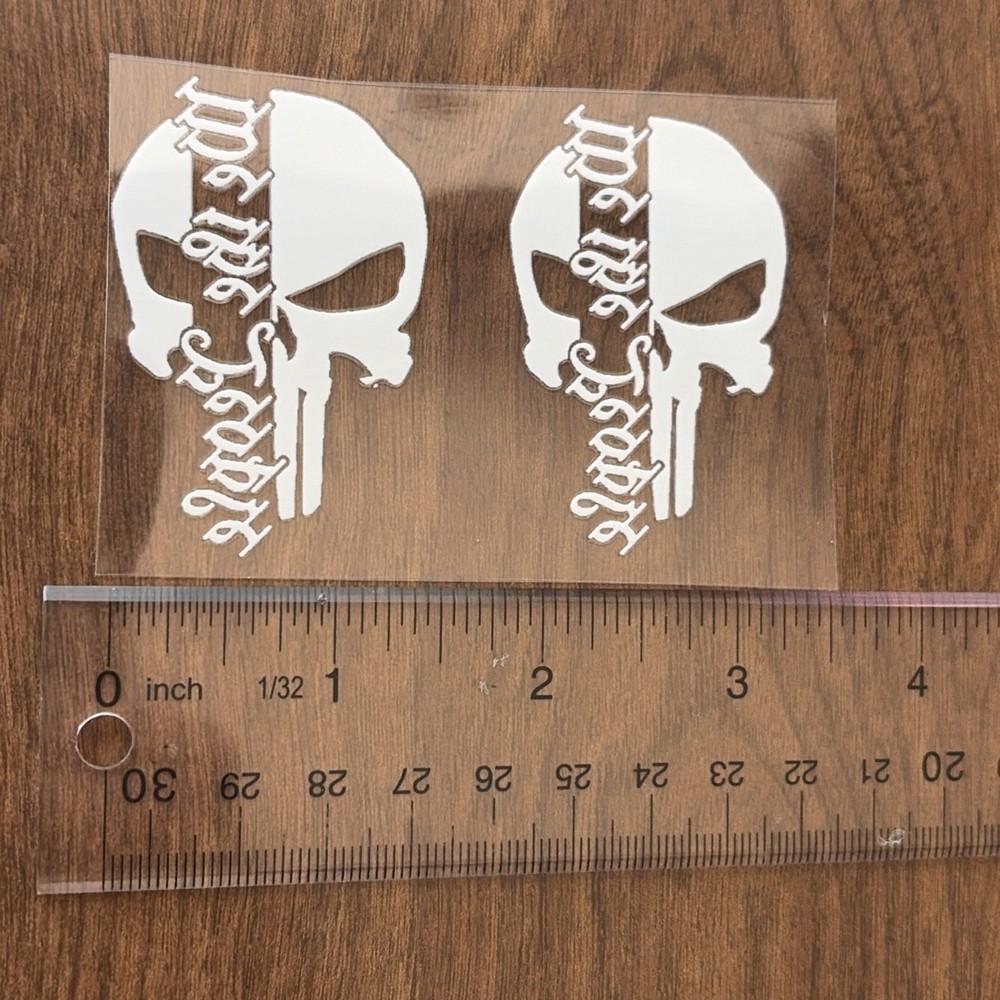 We The People Punisher Skull White (set Of 2) Waterproof UV Resistant Patriotic