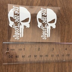 We The People Punisher Skull White (set Of 2) Waterproof UV Resistant Patriotic