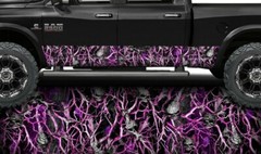 Pink Skull Camo MATTE Rocker Wrap Decal Truck Wrap Pink Camouflage 26′ – 6 Panel