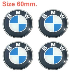 Sticker Rasin BMW FITS OEM 1set 60mm. ( 6CM.) Wheel Center Caps Emblem LogoDecal