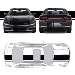 Dual Racing Stripes [3x] 1″ , 2″, 12″ x 68″ Self Healing Vinyl Fits All Vehicles