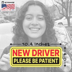 Stickios New Driver Stickers (Non-Magnetic) for Cars & Windows – Yellow