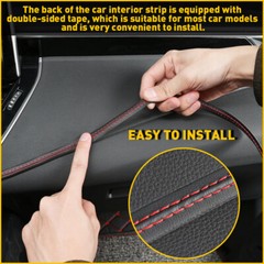 2M PU Leather Car Dashboard Decor Line Strip Sticker Moulding Trim Access H