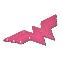 Wonder Woman Symbol Hot Pink Chrome Plated Emblem Pink