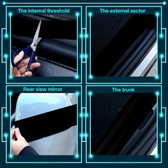 3 Rolls Gloss Black Vinyl Wrap with Tools Vinyl Wrap Rolls Car Wrap Vinyl Bla…