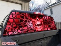 Red Evil Skull Pick Up Truck SUV Rear Back Window Graphics Decal Wrap Tint #91