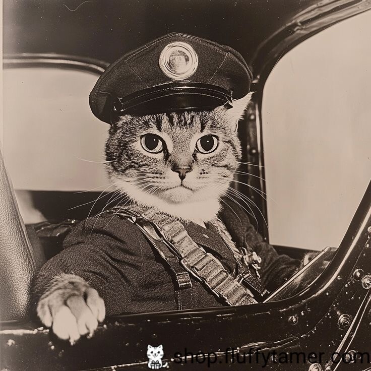 Cat Phone Sticker (2 Inch) Funny Awesome Captain Military Commander War Joke