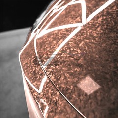 24K Chopped Forged Carbon Fiber Gloss Rose Gold Vinyl Wrap Sticker Decal Sheet