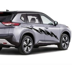 Surf Wave style DOOR Stripes Sticker For Nissan Rogue X-trail Sport T33 bar trim