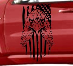 NEW Eagle Flag USA Hood Door Vinyl Decal Racing Stripes (Fits DURANGO)