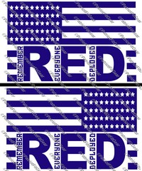 R.E.D.,Remember Everyone Deployed,Left Right,Support Our Troops,Flag,Vinyl Decal