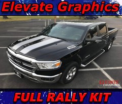 Fits Dodge Ram 1500 Rally Stripes Graphics Hood Tailgate 3M Decal Stickers 19-21