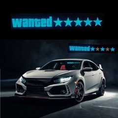 WANTED 5 STARS JDM Glow Panel Electric Lamp Interior LED Light Window Sticker