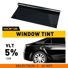 1-10 5% VLT Window Tint Film 20″ x 10ft Roll Auto Home Glass Heat Reject Privacy