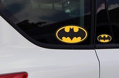 Three (3) Oval Batman Decals for every Batmaniac 1 – 5.5″ x 3″ + 2 – 2.5″ x 1.5″