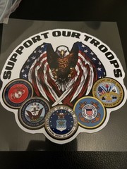 5.5×5.5 Support Our Troops Window Decal