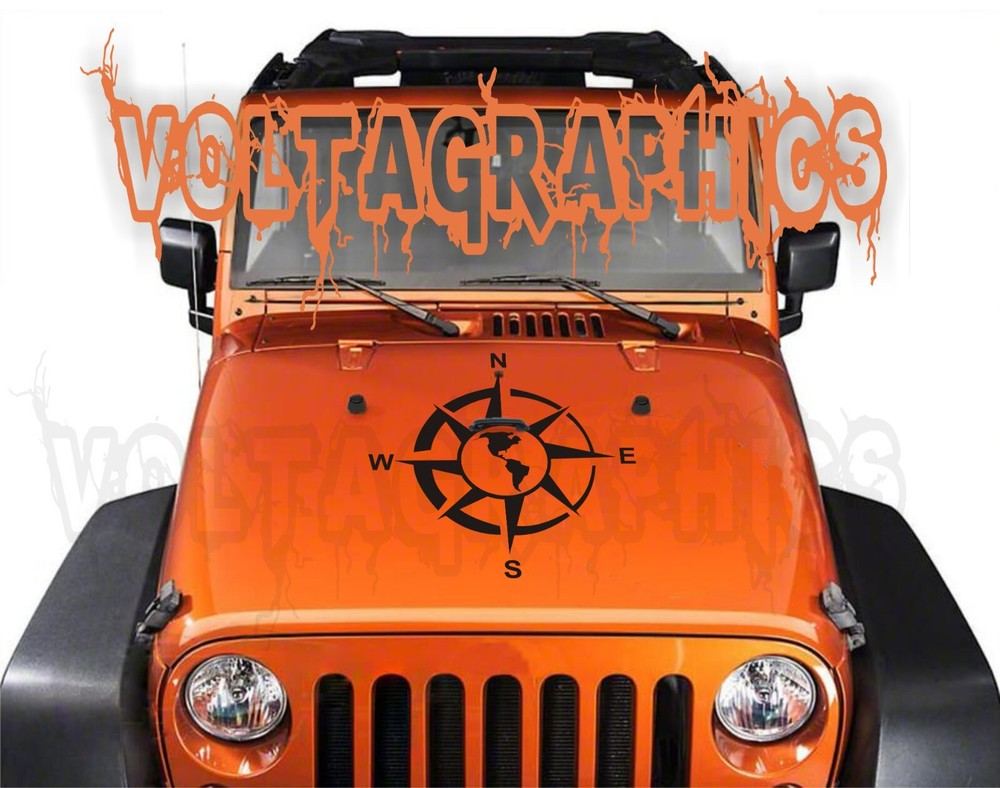 Vinyl Hood decal for Jeep Wrangler/Gladiator Compass center hood decal USA