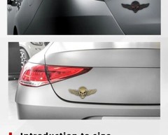Metal 3D Skull Angle Wing Emblem Rear Trunk Badge Decal Side Door Body Sticker