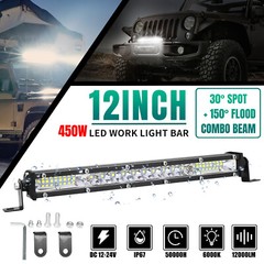 12″ inch 450W LED Work Light Bar Combo Spot Flood Driving Off Road SUV Boat ATV