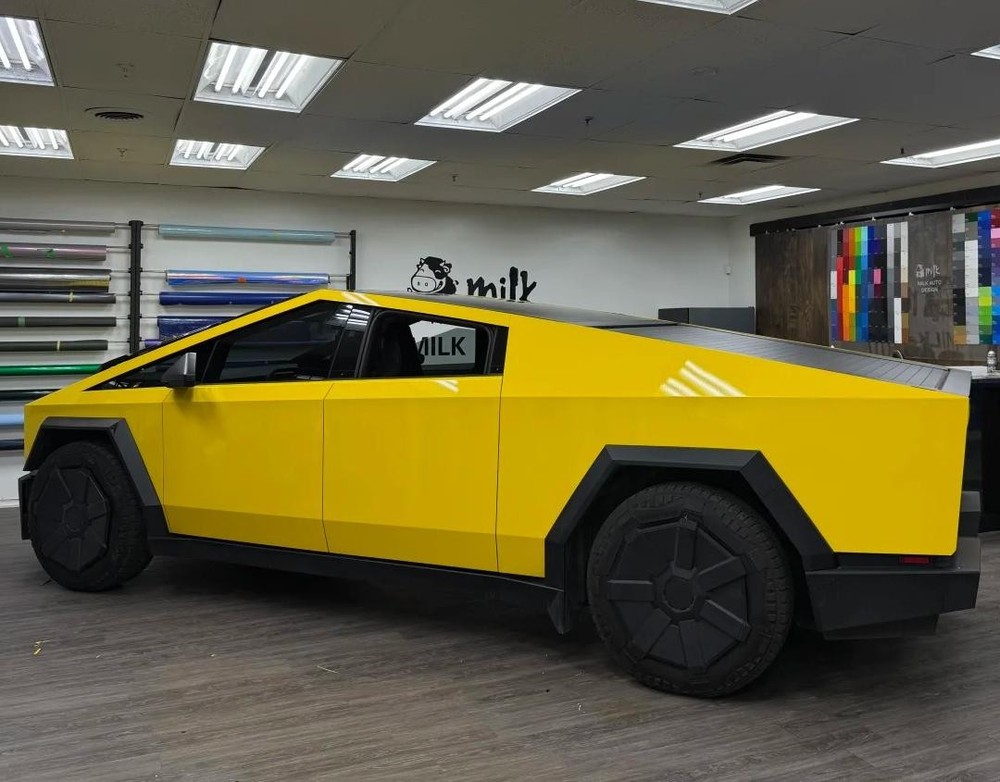 For Tesla Cybertruck PreCut Full Body Color PPF Wrap Bright Yellow (PET Film)