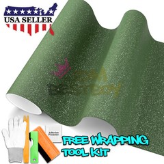 Matte Glitter Army Green Frosted Sparkle Sticker Decal Sheet Car Vinyl Wrap