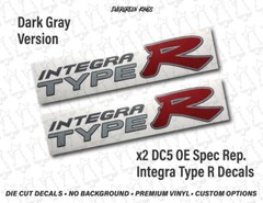02-06 Integra Type R DC5 Decal Badge Emblem Set – DARK GRAY OUTLINE – JDM RSX